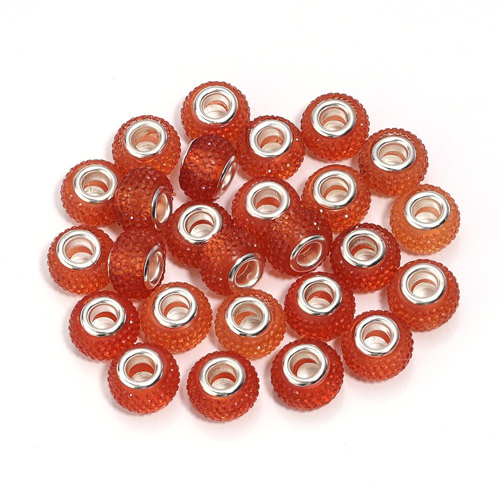 20Pcs 14×9mm Crystal Diamond Resin Beads Plated Colorful Large Hole Beads For Jewelry Making Accessories Diy Bracelet Earrings