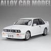 Scale 1:24 M3 M4 Toy Car Model Alloy Diecast Rubber Tires Doors Opened Miniature Light Sound Vehicles Models Kids Holiday Gifts