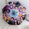1 PC Automatic Folding Umbrella - Demon Slayer Kimetsu No Yaiba Pattern Portable Foldable Design With 8 Ribs Christmas Birthday Gifts