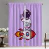 Astronaut Cartoon Kitchen Curtains for Camera Halloween Decoration Window Curtain for Room 2 Panel Partition Shades Living Child