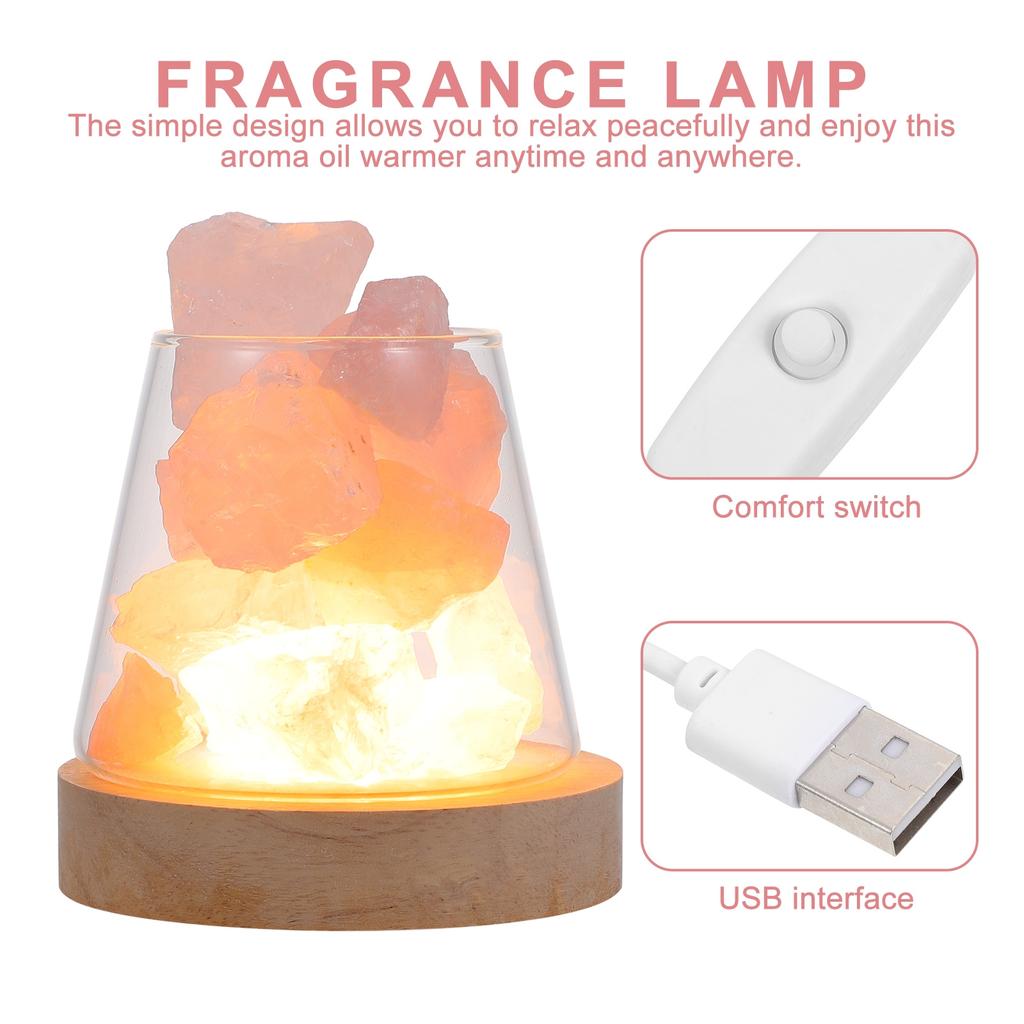 Аромалампа для дома, кристальный камень, аромаобогреватель с теплым светом для релаксации, спальни, ванной комнаты, кабинета, диффузор эфирных масел