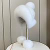 Новая зимняя теплая вязаная меховая шапка с защитой ушей из норки и лисы, женская, милая, с натуральным меховым помпоном, снежная шапка