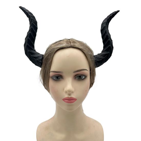 Gothic Devil Horn Headband Imitation Fake Bull Horns Hair Hoop Halloween Dress Up Hair Accessories for Halloween Cosplay Carnival