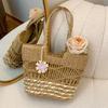 New Handmade Straw Large-capacity Shoulder Bag Women's Summer Hollowed-out Portable Vegetable Basket Bag Seaside Vacation Beach Bag