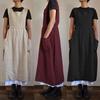 Women's Cotton and Linen Apron, High Waist, Long Circumference, Home Wear, Loose Long Dress