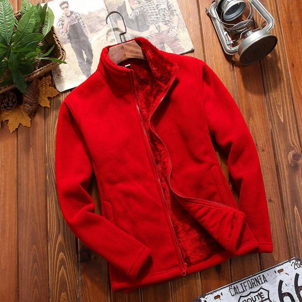 Зимний свитер, пальто, флисовая куртка, толстая однотонная куртка из кораллового флиса