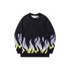 Li Ning Flame Pullover Loose Long Sleeve Knit Sweater Unisex Sweater Black AMBT135-1