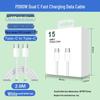 Совместим с Apple 16/17, Плетеный USB-C - USB-C кабель для iPhone 15 с двойной быстрой зарядкой и передачей данных