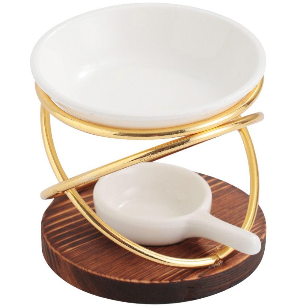 Wooden Base Oil Burners Metal Wax Melt Warmer Practical Aromas Diffuser Room and Spa Relaxation