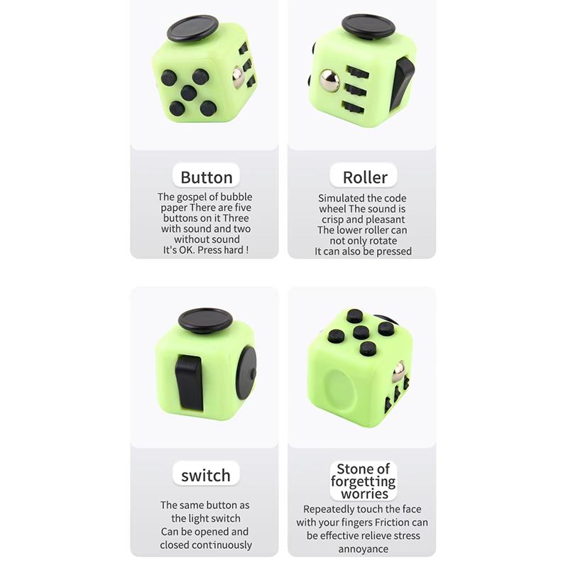 Mini Fidget Cube Toy Vinyl Desk Finger Toys Squeeze Fun Stress Reliever Antistress Stress Cube Toys