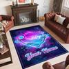 Personalized Crystal Velvet Carpet Custom Name Text,Rocket League Anti Slip Area Rug For Home Decoration