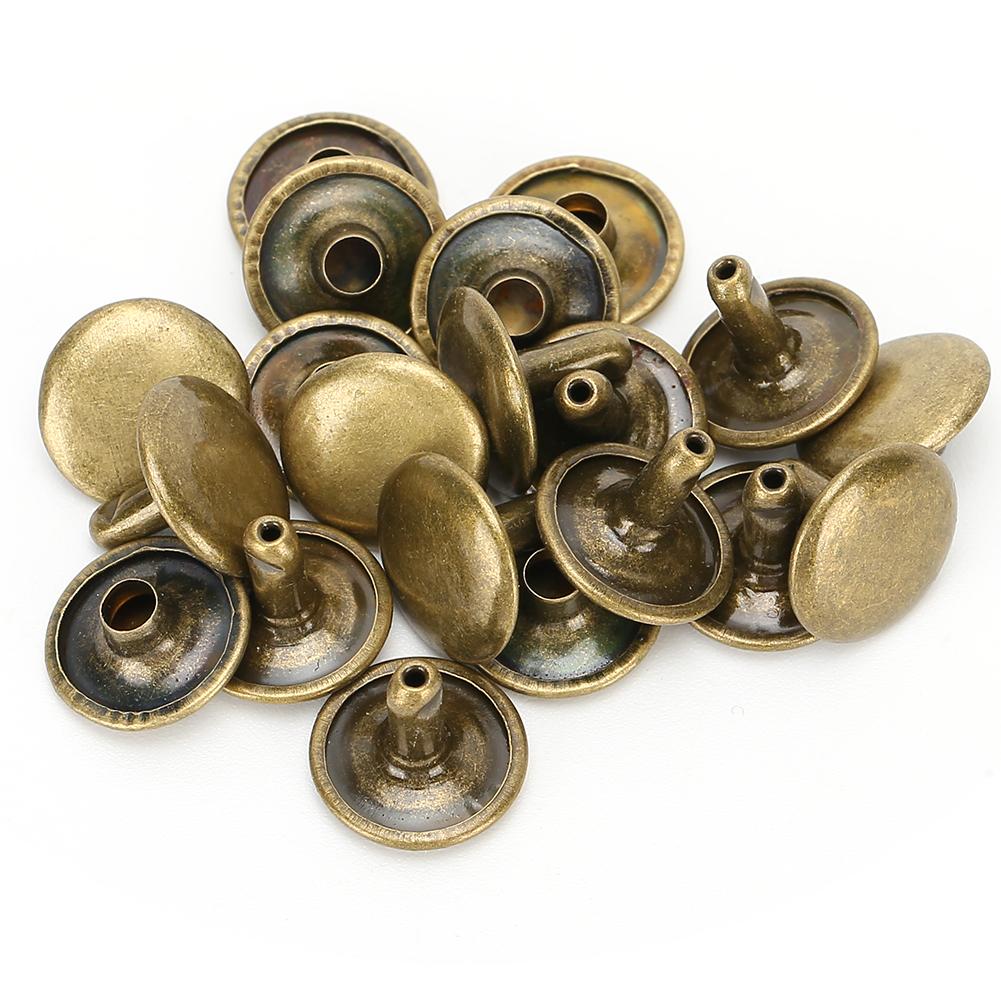 200 Sets Double Cap Rivet Round Stud Nail Iron Jeans Button Leather Shoes Bags Clothes