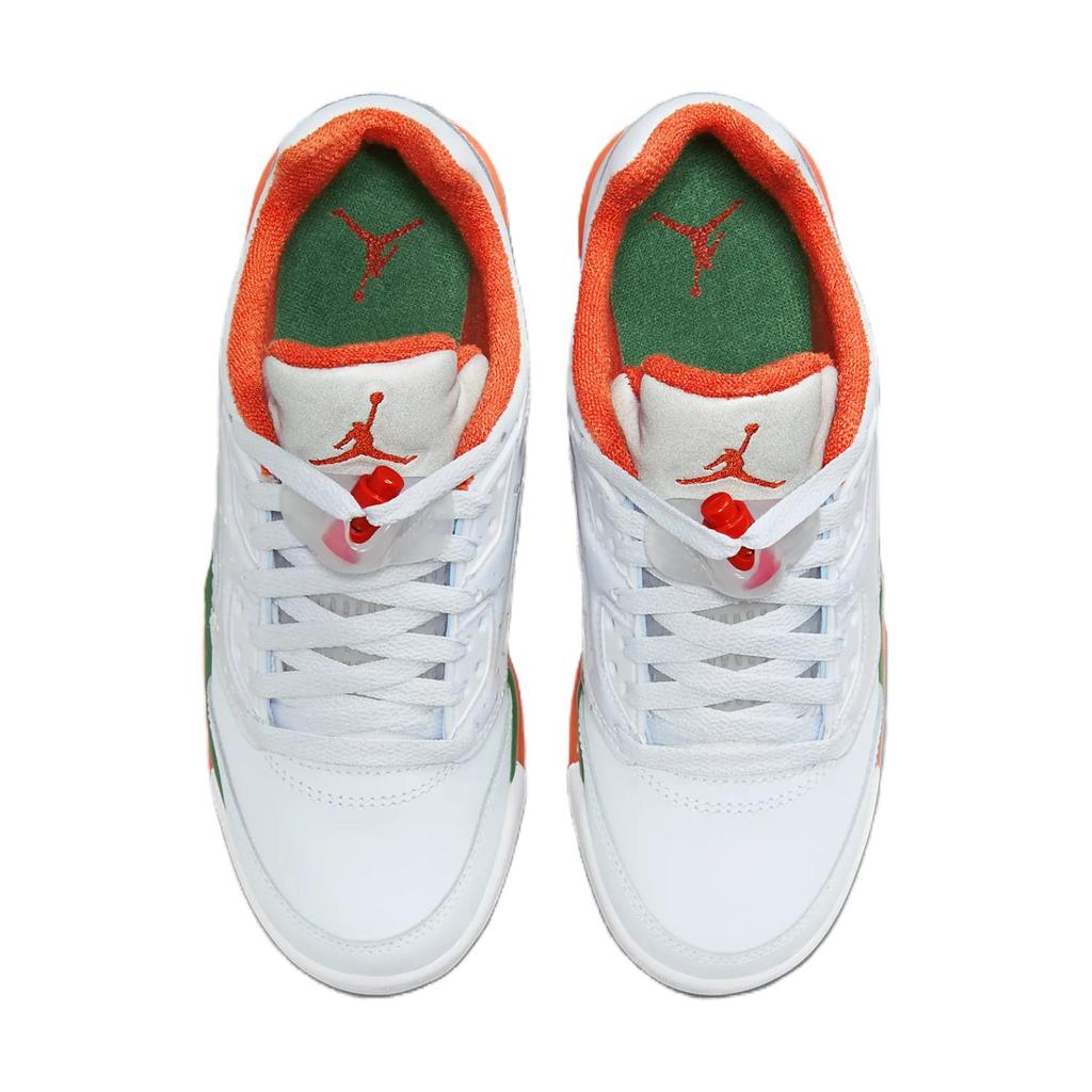 Детские кроссовки Air Jordan 5 Retro Low GS Hurricanes серо-футбольно-серые бриллиантово-оранжевые FQ1293-018