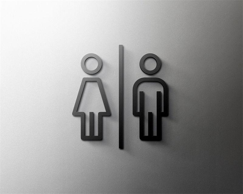 Black Color Toilet Sign Plate Acrylic 3D Wash Room Door Wall Art Label Sticker Wc Holder Signage Board Art Hotel Home Decoration