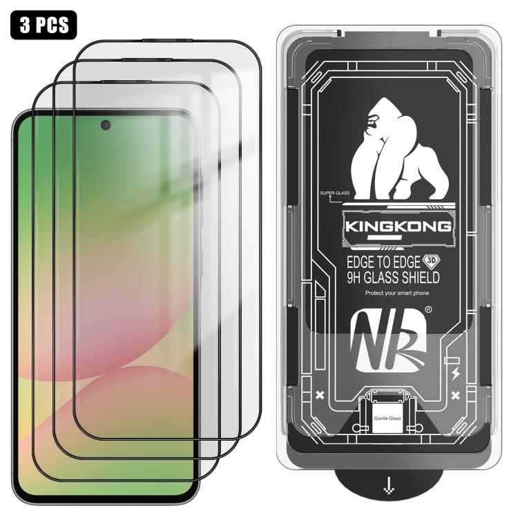 3Pcs Dust-Free 3D Curved Edge HD Tempered Glass Screen Protector For Samsung Galaxy A07, Electroplated Explosion-Proof Screen Film, Easy Install Box