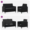 Sofa Set with Storage 2 pcs. Black Polyester
