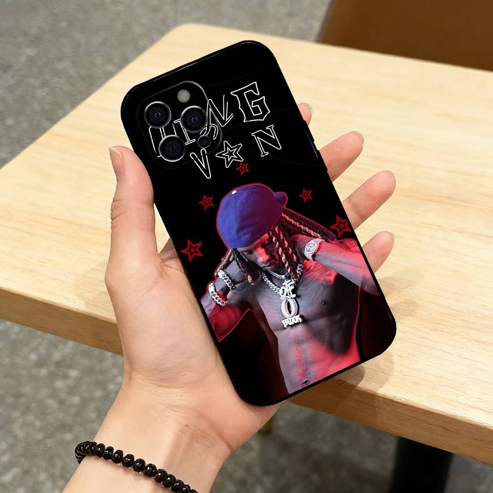 Чехол для телефона R-Raper K-King Von для iPhone 17,16,15,14,13,12,11 Plus,Pro Max,XS, Мягкий силиконовый черный чехол