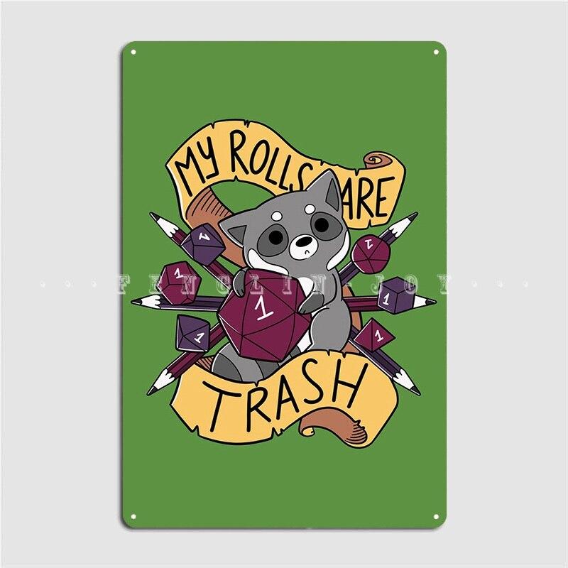 RPG Raccoon Metal Plaque Poster Club Home Decoration Wall Decor Tin Sign Unique Art for Living Room Bedroom Office Vintage St