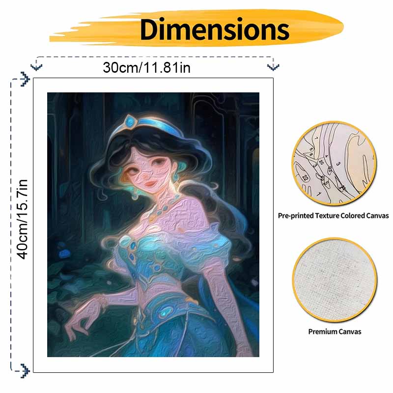 Disney Jasmine oil painting art set princess character handmade diy gift home decoration