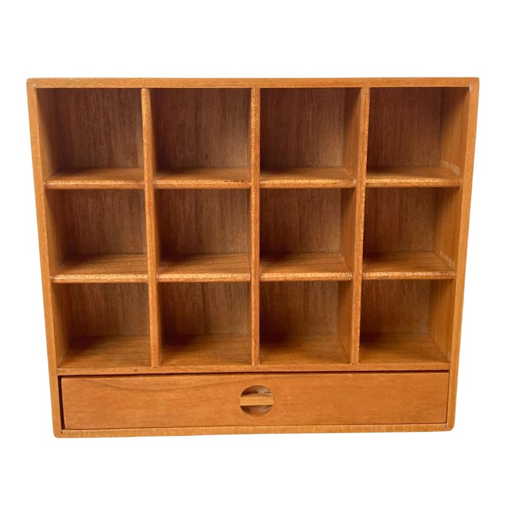 1/6 Scale Miniature Cup Storage Shelf, Red Cherry Wood, Doll Furniture, Shelf, for Dollhouses, Photography Accessories