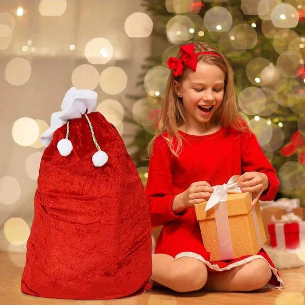 Creative Extra Large Christmas Bag Huge Candy Bag Easy Packaging Plush Storage Pouch  Holiday Gifts
