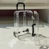 Earrings Storage Box Mini Trolley Case Shape with Mini Wheels Transparent Hairpins Necklaces Rings Organizer Pendant Organization Case Candy
