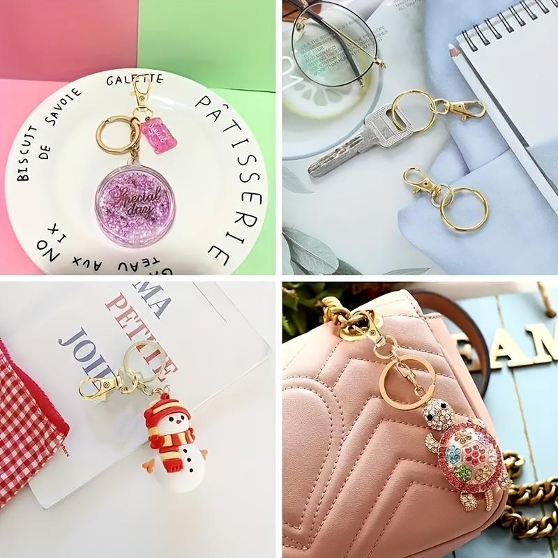 50 поворотных карабинов + 50 колец для ключей, набор брелоков с карабином, игрушка-подвеска для рюкзака, украшение, брелок для ключей, набор пряжек для веревок для домашних животных