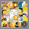 50 Bitcoin Commemorative Graffiti Stickers for Suitcase, Laptop, and Car