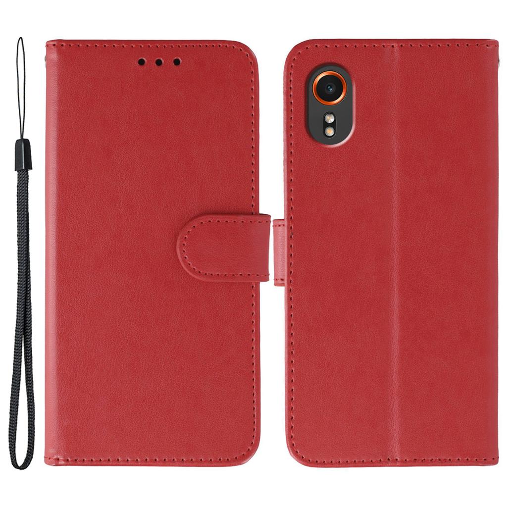 For Samsung Galaxy Xcover7 Cases PU Leather Flip Wallet Phone Cover with Strap