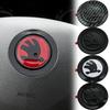 PIUE7 46MM ABS Car Steering Wheel Center Logo for Skoda Fabia Rapid Kodiaq Octavia Laura Superb 1 2 3 4 VRS Yeti Karoq Emblem Sticker