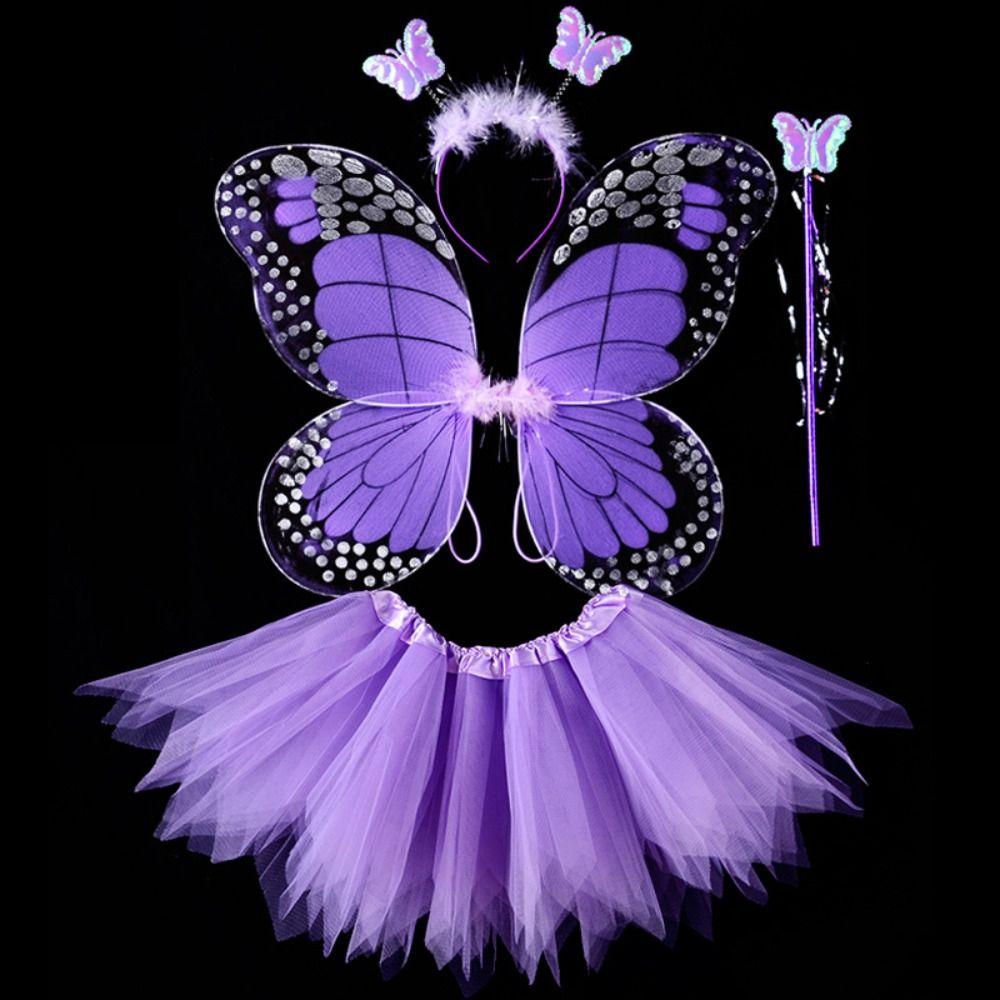 Princess Butterfly Wings Sets 2-8year Fairy Costume Set Cute Children Costume Props  Girls