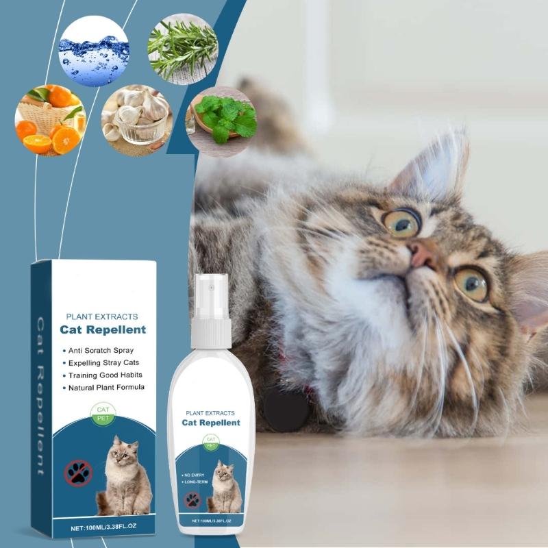 Спрей-отпугиватель для кошек для помещений, спрей против царапания, средство для обучения, спрей «Не царапать», 100 мл для ковра, мебели, штор, ткани