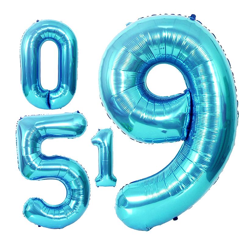 40Inch Rainbow Number 0-9 Foil Balloons Happy Birthday Wedding Party Decoration Adult Colorful Helium Balloon Globos Kids Gift