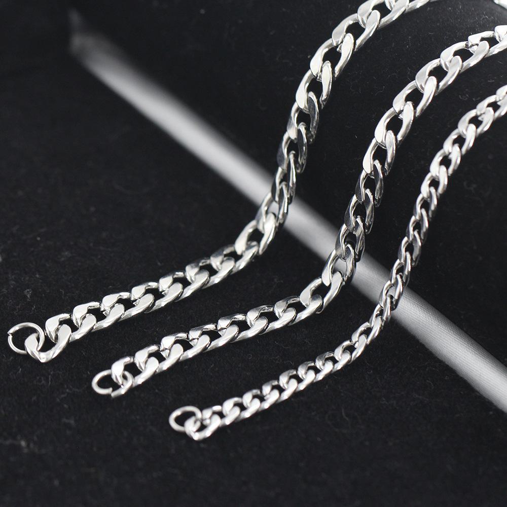 Stainless Steel Hip-Hop Cuban Chain, 3-10mm, Unisex Titanium Steel Sweater Chain