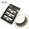 3 Pair Waterproof Handmade Mink Hair Thick Eye Lash Extension  3D Mink Natural Long False Eyelashes