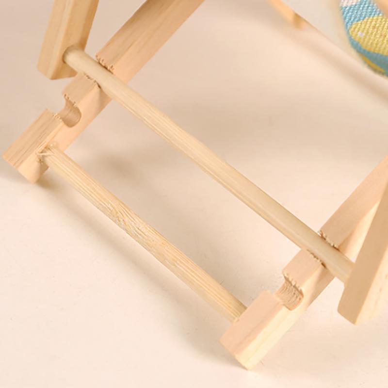 Милый держатель для мобильного телефона в виде пляжного стула, миниатюрная модель деревянного пляжного стула, складной держатель для телефона, реквизит для фотографии, декор для миниатюрной сцены