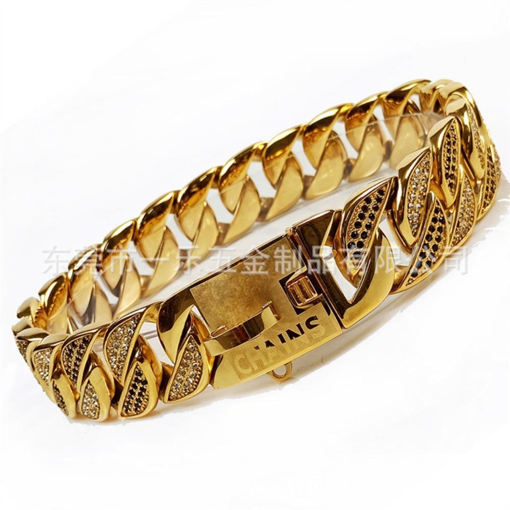 32MM Stainless Steel Pet Supplies Dog Collar Bully Dog Fighting Bully Dog Collar Dubin Cuban Chain Hip Hop Neck Ring