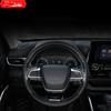Car Styling Hand-sewn Non-Slip Leather Steering Wheel Cover For Toyota Highlander XU70 Refit 2020-2022 Modification Accessories