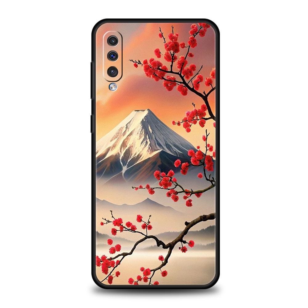 Япония Гора Фудзи Картина Цветение сакуры Чехол для телефона Для Samsung A56 A36 A26 A34 A17 A16 A06 A14 A12 A54 A72 A52 A50 A40 A32Чехол