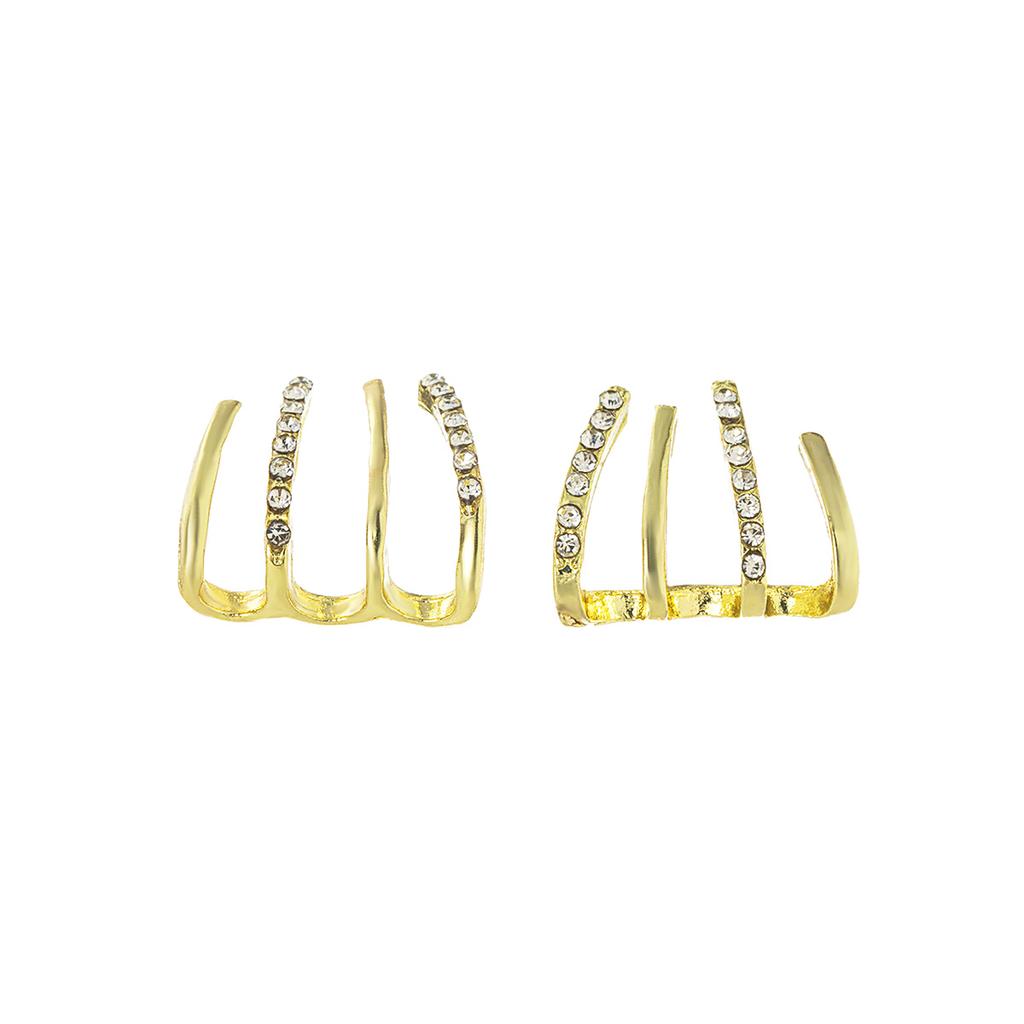 1 pair of versatile U-shaped zircon claw earrings for women, suitable for daily wear during festivals and celebrations