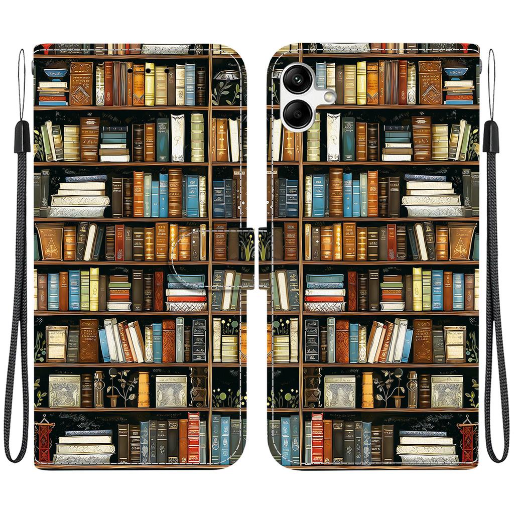 Чехол-книжка из искусственной кожи ручной работы для Samsung A04e/F04/M04 (SM-A042F/E045F/M045F)- Противоскользящий ударопрочный чехол с ремешком на запястье и дизайнами в виде сердец/роз и кошек
