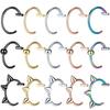 15/5Pcs Lip Nose Rings Neutral Punk Lip-shaped Ear Nose Clip Fake Diaphragm with Perforated Lip Hoop Body Jewelry Rings