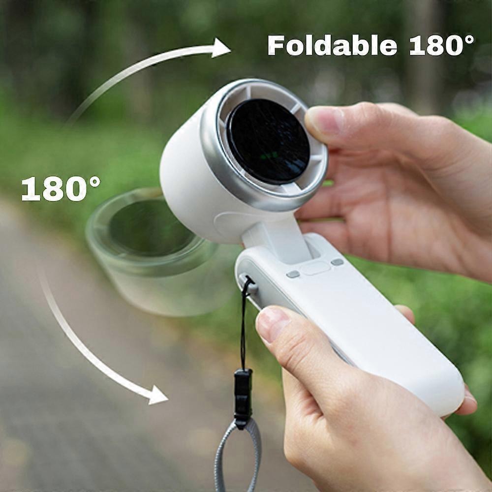 Portable Handheld Turbo Fan Foldable Cooling Fan with 5 Gear Wind, Rechargeable Desk/Neck Fan for Travel Camping Working