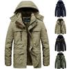 Warm Mens Winter Thick Fur Lined Hooded Jacket Zipper Bomber Military Parka Coat