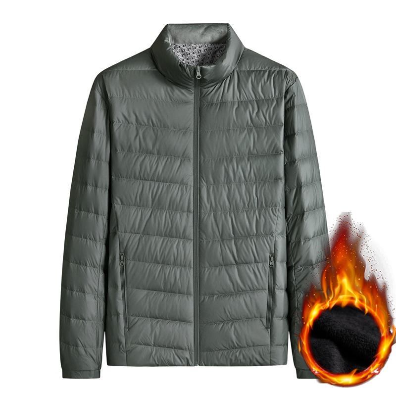 Плюс размер 7XL Высококачественная белая утиная пуховая легкая куртка-пуховик Мужская теплая куртка Свободная осенне-зимняя тонкая куртка с воротником-стойкой