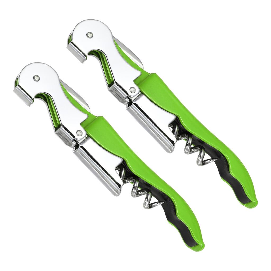 2/4Pcs Professional Waiters Corkscrew Stainless Steel Wine Key with Ergonomic Wood Grip Beer Bottle Opener and Foil Cutter