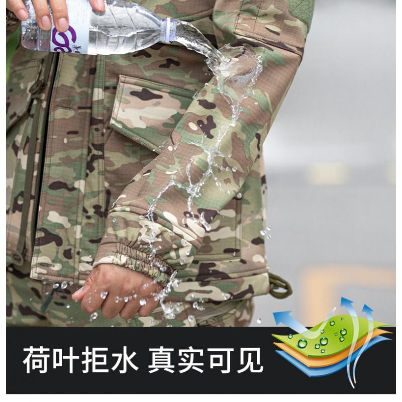 Winter Fleece Lined Tactical Camo Uniform Set Warm Windproof Durable Outdoor Workwear Men Women