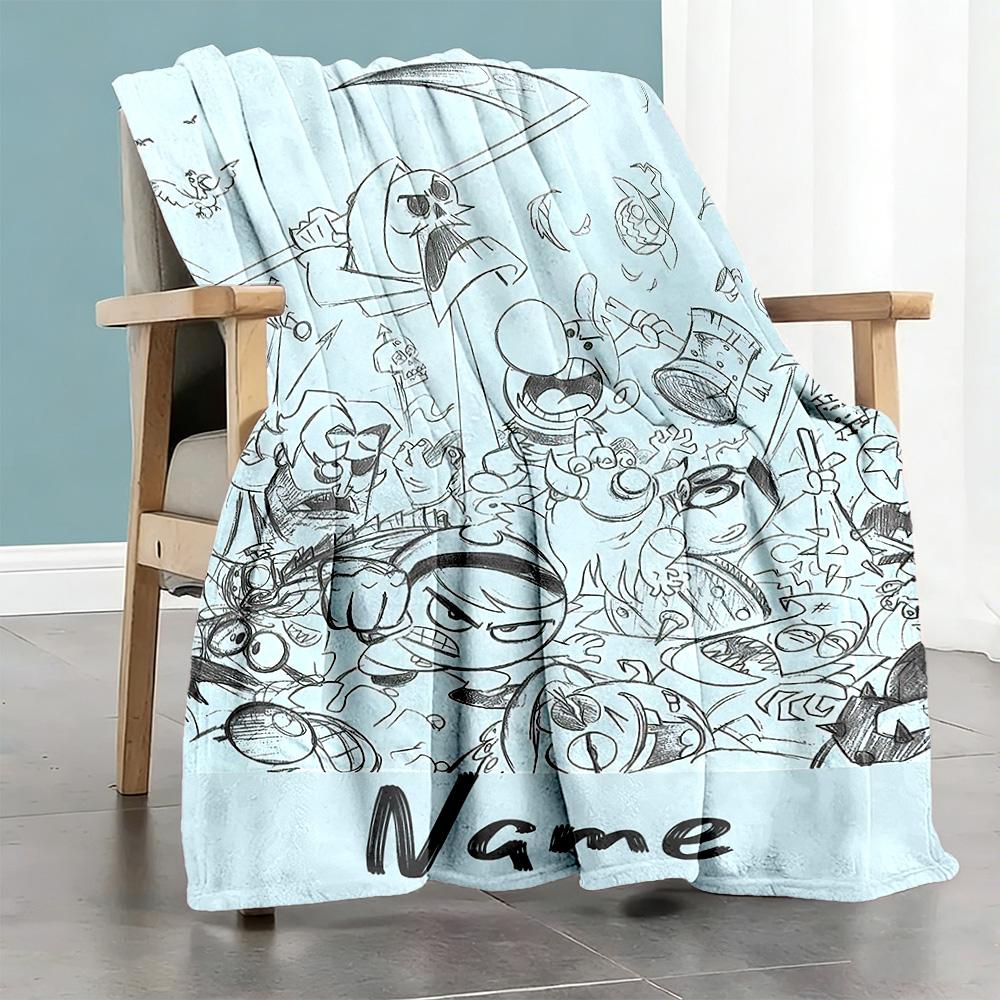 Sketch Customize Your Name Blanket Cozy Customizable Blanket Durable Comfort Throw For Home Decor Livingroom Chair Office Chair Ideal for All Seasons