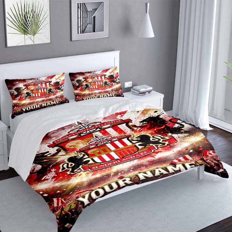 Custom Name Sunderland rest 3PCS Bedding Set For Bedroom Dormitory,Including 1pc Duvet Cover And 2pcs Pillowcases Large size Fan gift
