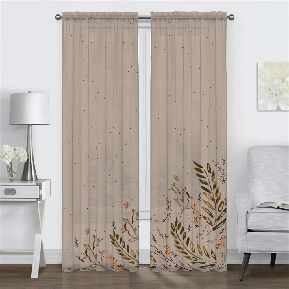 Лаконичный стиль Растения Разделение Кухонные Шторы 2 Части Домашний Интерьер Шторы для Гостиной Украшения Хэллоуина Оттенки